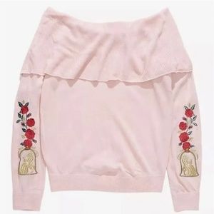 Hot Topic Beauty & the Beast Foldover Girls Sweater - XS